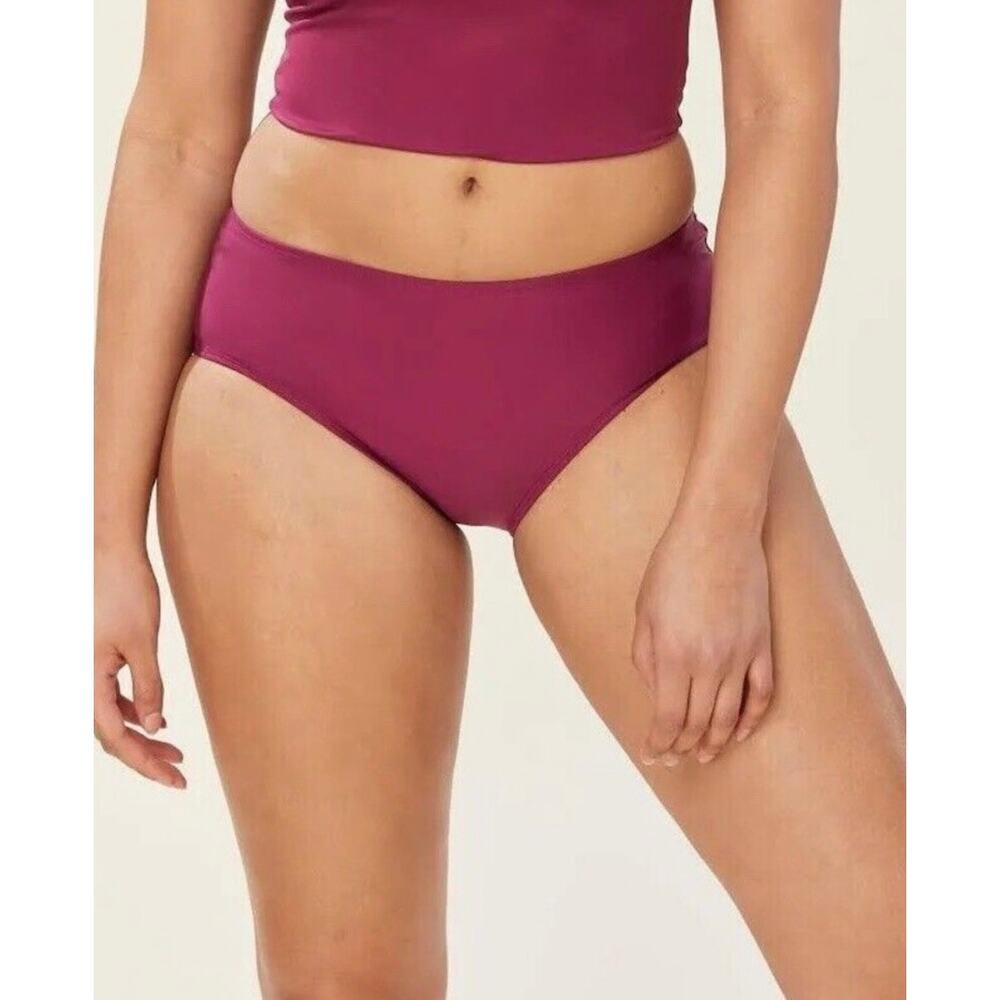 Andie Swim Plum The Hipster Bottom Low Rise Bikini Bottom NWT Size Large